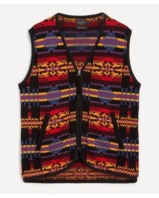 Pendleton Red Jacquard Vest for men