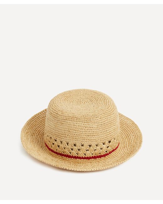 Paul Smith Natural Mens Contrast Stripe Straw Hat L for men