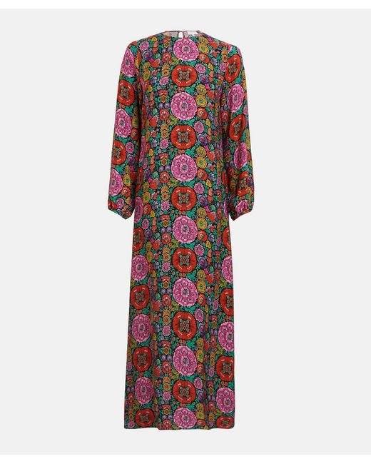 Liberty Red Soft Column Maxi Dress