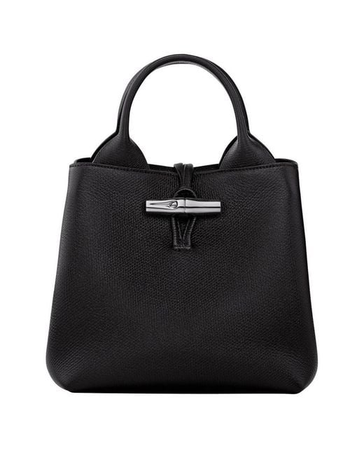 Longchamp Black Small Le Roseau Top Handle Bag