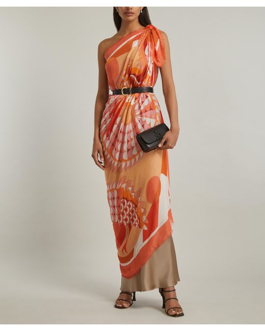 Liberty Orange Women's Year Of The Dragon 140x140 Modal-cashmere Scarf One Size