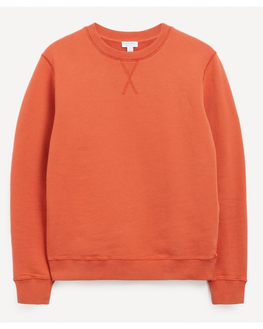 Sunspel Orange Mens Loopback Sweatshirt Xxl for men