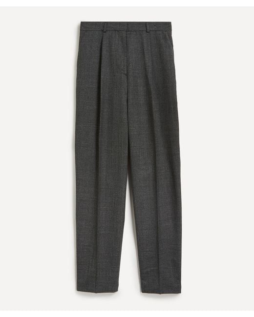 Totême  Gray Women's Single-pleat Tapered Trousers 12