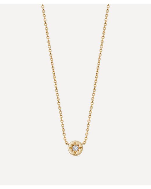 Astley Clarke Metallic 18ct Gold Plated Vermeil Silver Polaris White Sapphire Star Set Pendant Necklace