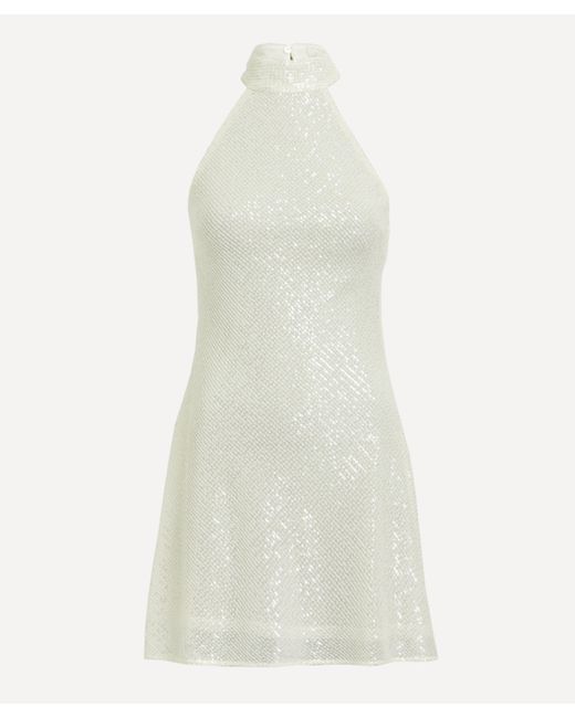 Rixo White Women's Arosah Sequin Mini-dress L