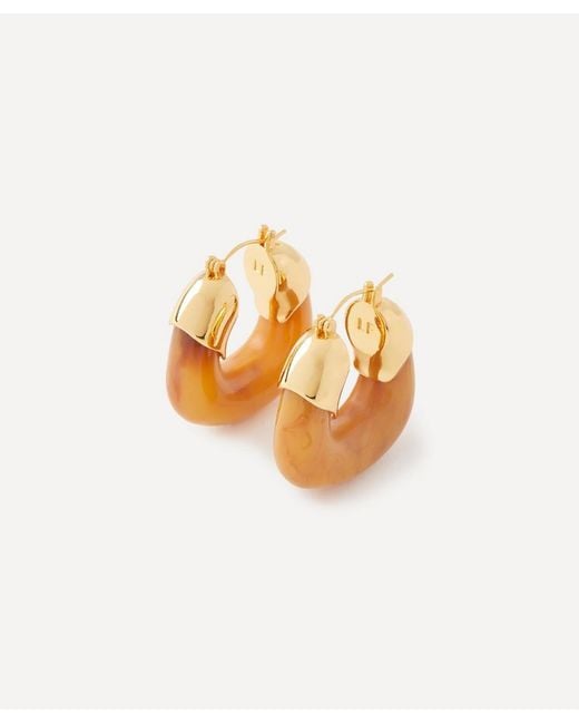 Lizzie Fortunato White Plated Organic Hoop Earrings