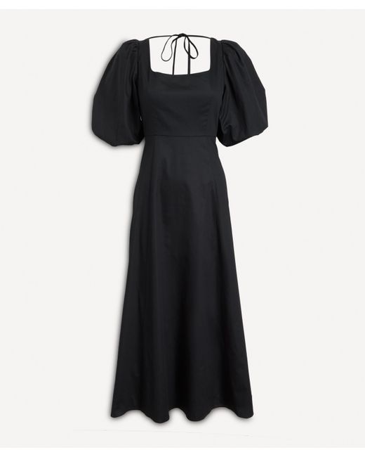 Kitri Cotton Deborah Black Midi-dress - Size 6 | Lyst UK