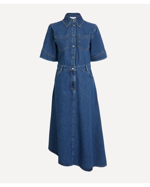 ALIGNE Blue Women's Mateo Asymmetric Denim Dress