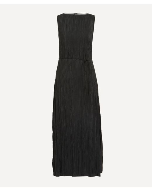 Solid & Striped Black Women's X Sofia Richie Grainge Lou Crinkle Dress Xl