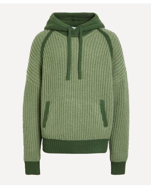 J.W. Anderson Green Wool Textured Hoodie for men