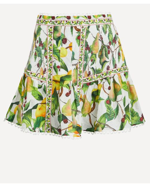 Farm Rio Green Women's Off-white Fruit Orchard Mini-skirt