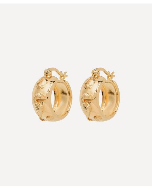 Anna + Nina White 14Ct-Plated Sable Hoop Earrings