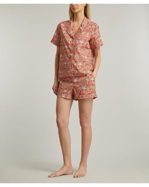 Liberty Pink Women's Miro's Paradise Tana Lawn Cotton Short-sleeve Pyjama Set