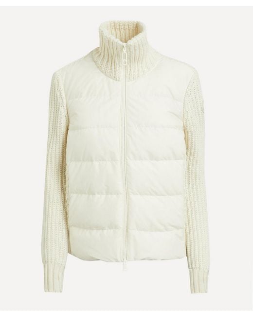 Moncler White Padded Wool And Cashmere Zip-Up Cardigan