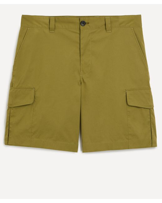 PS by Paul Smith Green Mens Cotton Poplin Cargo Shorts 30 for men
