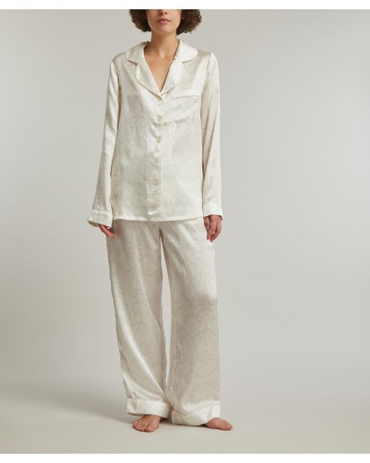 Liberty White Women's Nouveau Ianthe Silk-satin Pyjama Set Xs