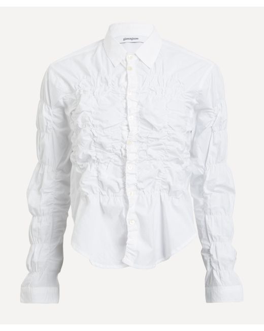 GIMAGUAS White Women's Lupa Ruffled Shirt Xl