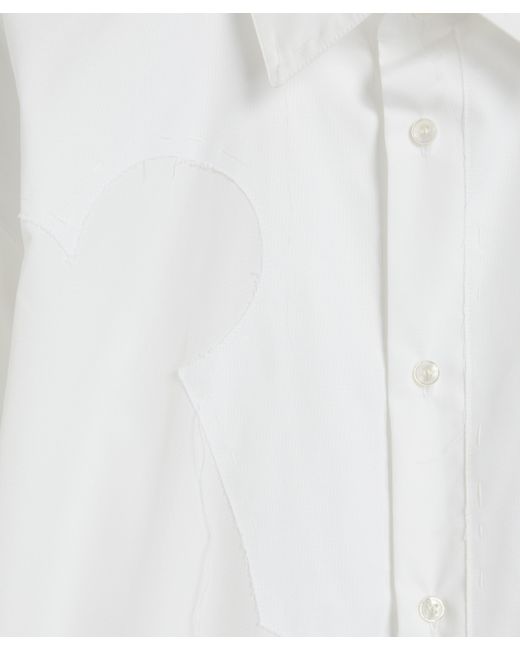 Maison Margiela White Women's Yoke-embroidered Cotton Shirt 6