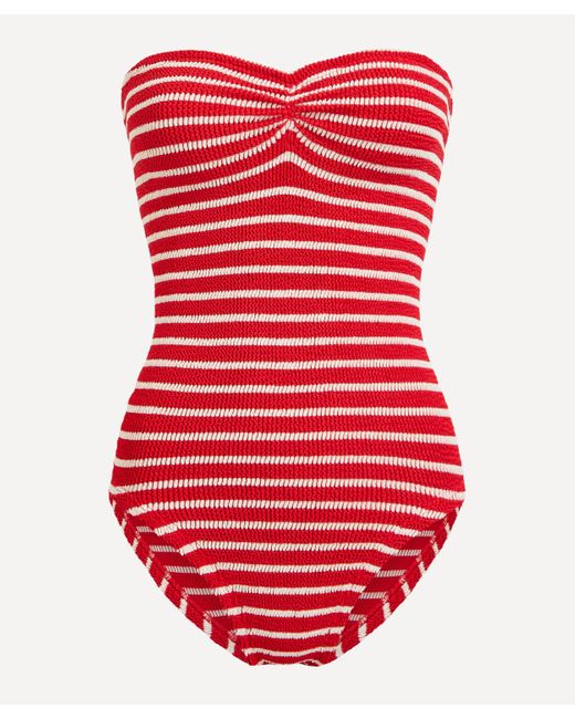 Hunza G Red Women's Brooke Crinkle Swimsuit One Size