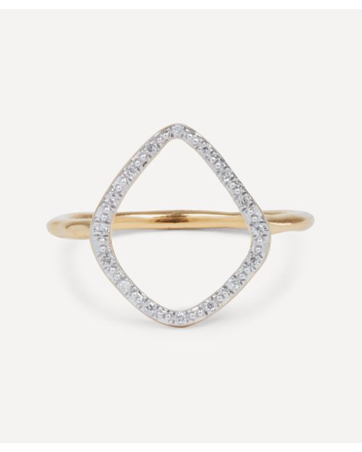 Monica Vinader White Gold Plated Vermeil Silver Riva Diamond Hoop Ring