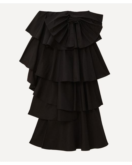 Farm Rio Women's Black Tiered Bow Detail Maxi-skirt