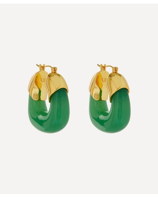Lizzie Fortunato Green Plated Brass Organic Hoop Earrings