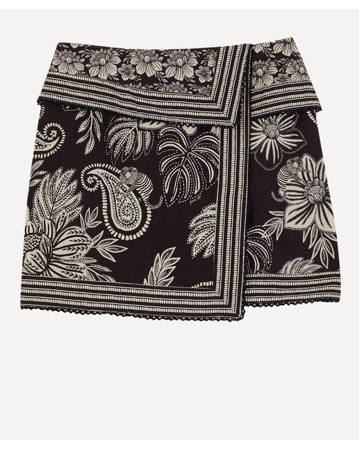 Farm Rio Women's Black Paisley Bloom Mini-skirt 24