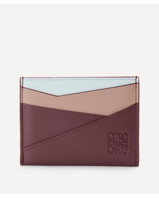 Loewe Purple Puzzle Plain Frozen Leather Cardholder
