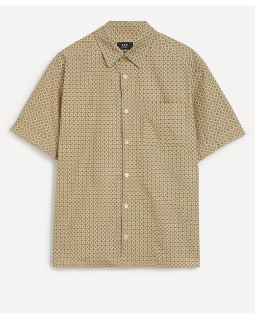 A.P.C. Natural Ross Geometric Short-Sleeve Shirt for men