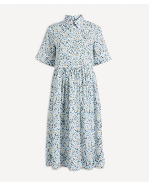 Liberty Blue Women's Aurora Tana Lawn� Cotton Short-sleeve Shirt Dress