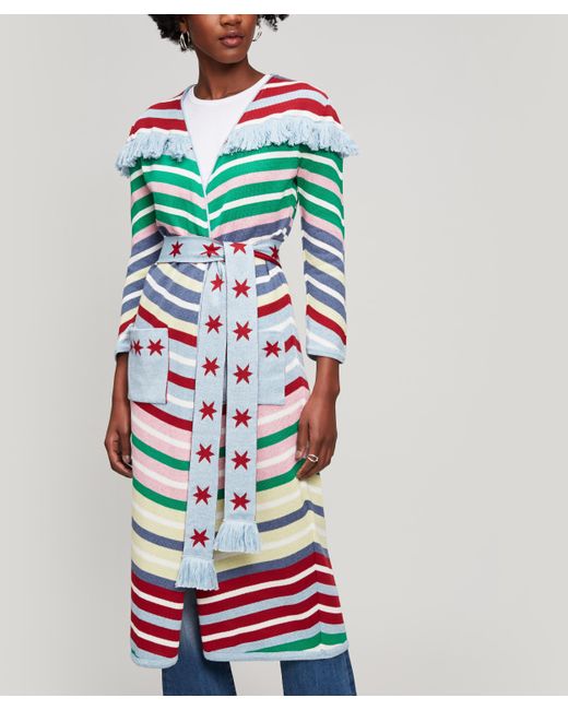 Hayley Menzies Multicolor Candy Cane Long Cardigan