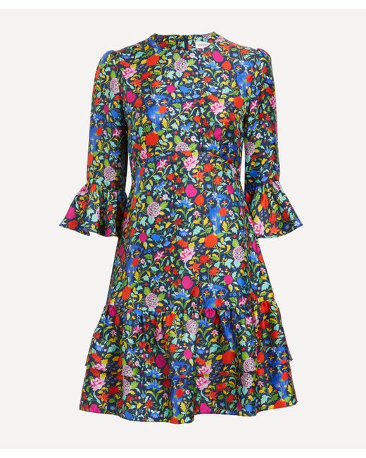 Liberty Blue Women's Garden Of Adonis Gala Short Silk Dress