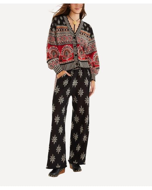 Farm Rio Red Ainika Love Coconut Groove Knit Cardigan