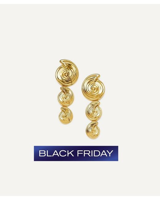 Missoma Metallic 18Ct-Plated Spiral Drop Earrings