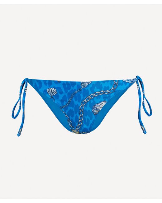 Ganni Blue Sea Treasure String Bikini Bottoms