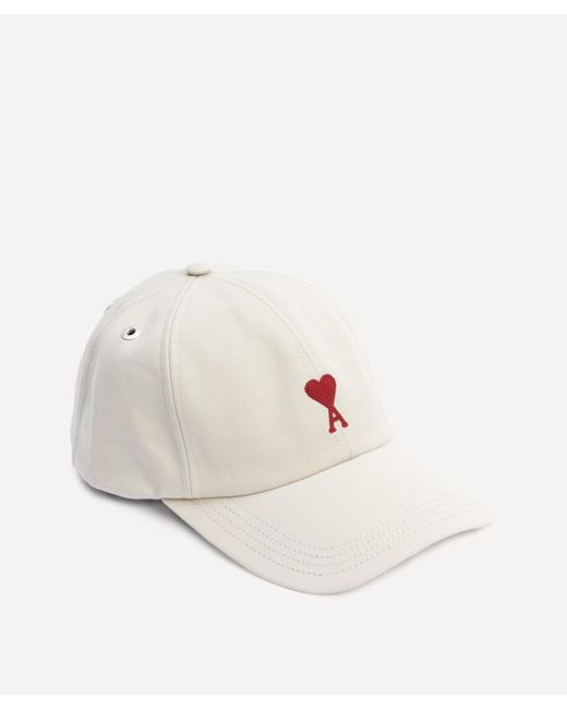 AMI White De Coeur Embroidered Baseball Cap One Size for men