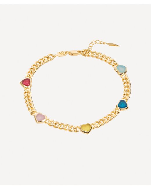 Missoma 18ct Gold Plated Brass Jelly Heart Multi Quartz Charm Bracelet