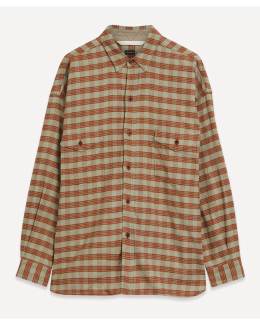 Nanamica Brown Mens Cotton Silk Deck Shirt for men
