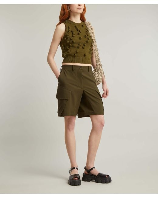 J.W. Anderson Green Women's Tailored Cargo Shorts 10
