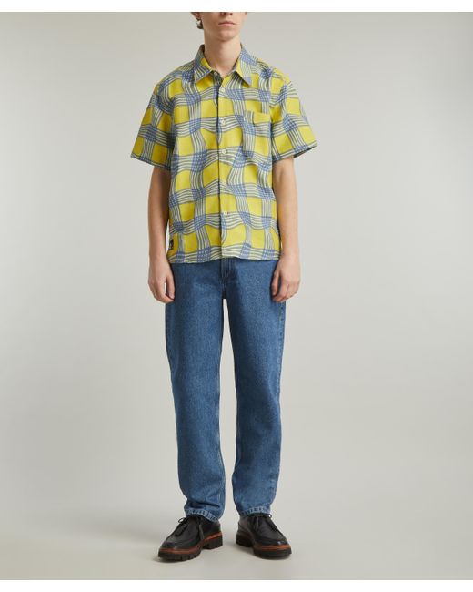 Percival Yellow Mens Sunshine Twister Clerk Shirt for men
