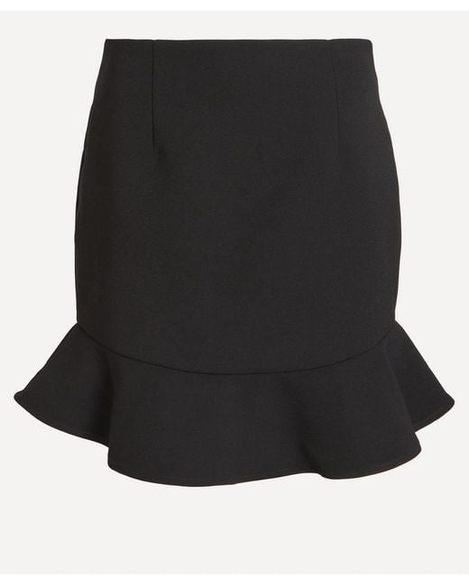 ROTATE BIRGER CHRISTENSEN Black Suiting Mini Ruffle Skirt