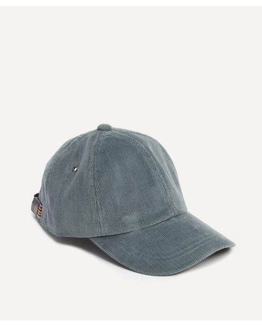 Paul Smith Blue Corduroy Baseball Cap for men