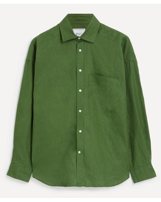 With Nothing Underneath Green The Weekend Shirt