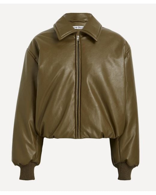 Acne Green Coated Bomber Jacket