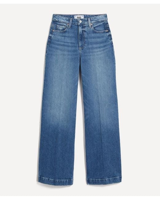 PAIGE Blue Women's Harper Familia Wide Leg Jeans 28