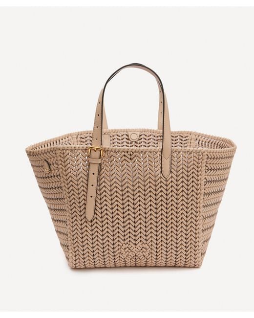 Anya Hindmarch Natural Neeson Woven Leather Square Tote Bag