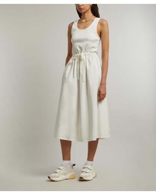 Moncler White Women's Drawstring-waist Tank Dress