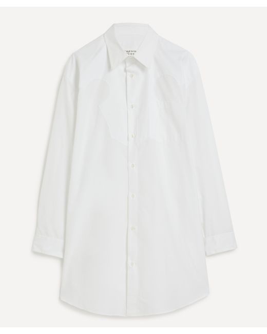 Maison Margiela White Women's Yoke-embroidered Cotton Shirt 6