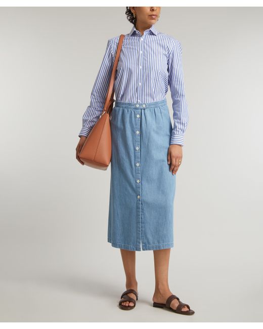 A.P.C. Blue A. P.c. Women's Deauville Denim Skirt 8