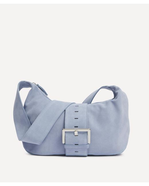 Paloma Wool Blue Women's Leonora Suede Buckle Shoulder Bag